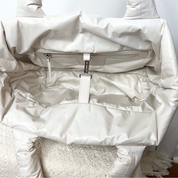 Authentic Chanel Coco Cocoon Nylon Tote Bag Tweed Print Cream Off White - Picture 12 of 15